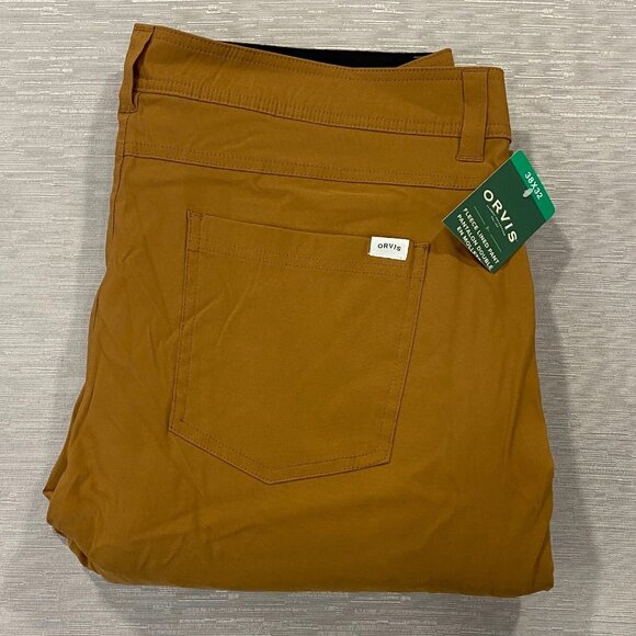 Orvis Fleece Lined Tech Pants Mens 38 x 32 Brown Water Repellent Insulated - Picture 9 of 15